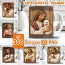 Pack Sublimação De Canecas Religião + 300 Estampas 2D 3D