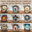 Pack Sublimação De Canecas Religião + 300 Estampas 2D 3D
