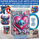 Kit Artes Sublimação Canecas Stitch + De 500 Estampas 2d 3d