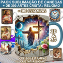 Pack Sublimação De Canecas Religião + 300 Estampas 2D 3D
