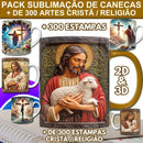 Pack Sublimação De Canecas Religião + 300 Estampas 2D 3D