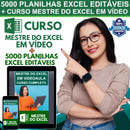 5.000 Planilhas Excel Editáveis + Curso em Vídeo Mestre do Excel