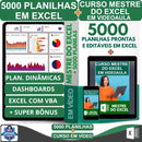 5.000 Planilhas Excel Editáveis + Curso em Vídeo Mestre do Excel