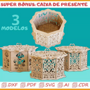 Vetor Caixa de Presente Cnc - Laser - Mdf - Acrílico + Bônus